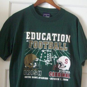 VINTAGE T-SHIRT "NOTRE DAME IRISH - STANFORD CARDINAL" MEDIUM MEN'S **NEW**